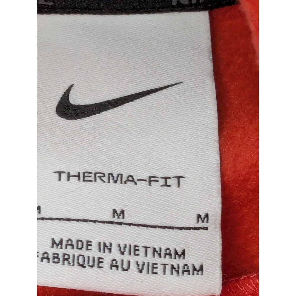 Nike Therma-FIT Mens Medium Salmon All Over Print Logo Pullover Hoodie